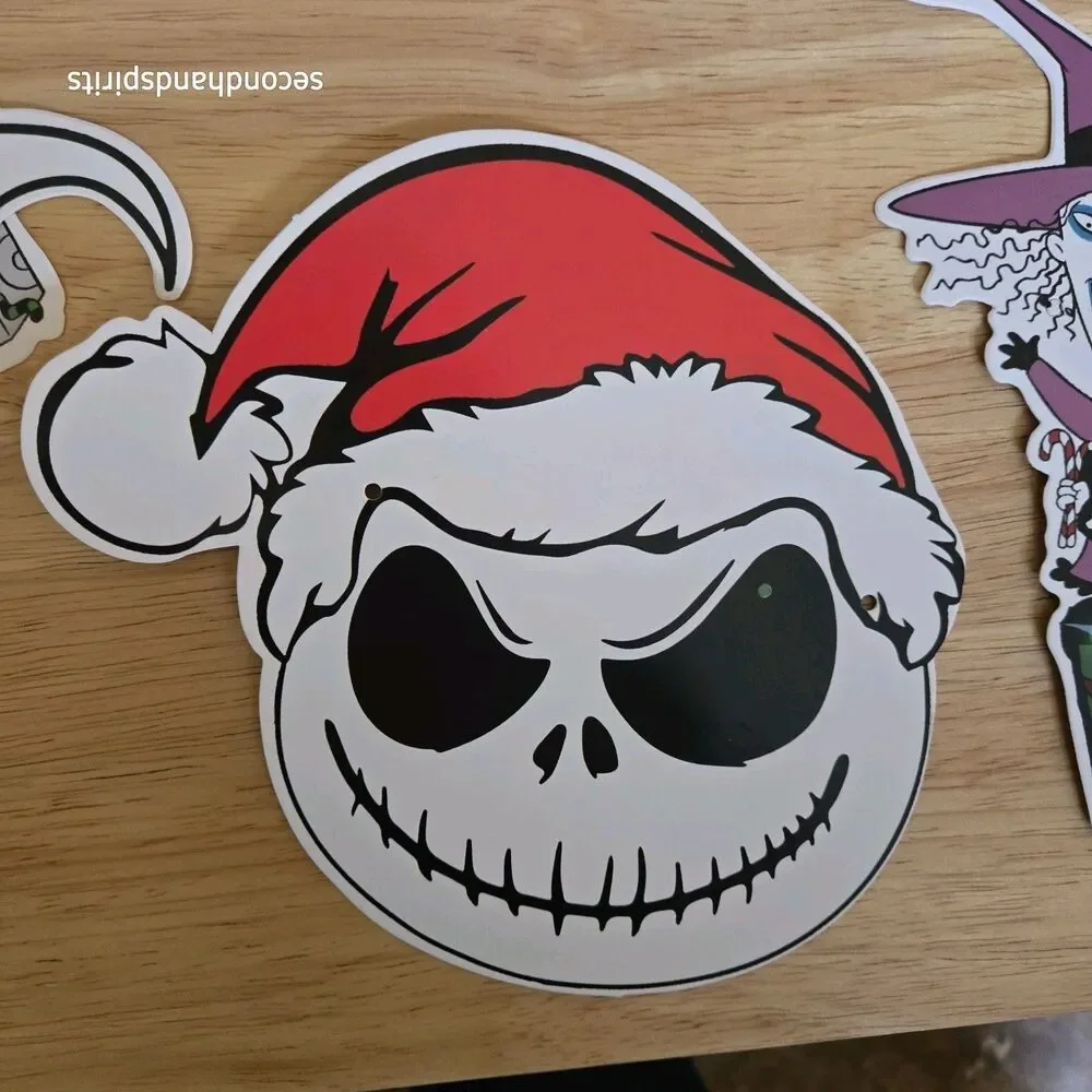 Nightmare Before Christmas DIY Banner Kit - Holiday Cardstock Cutouts & Raffia